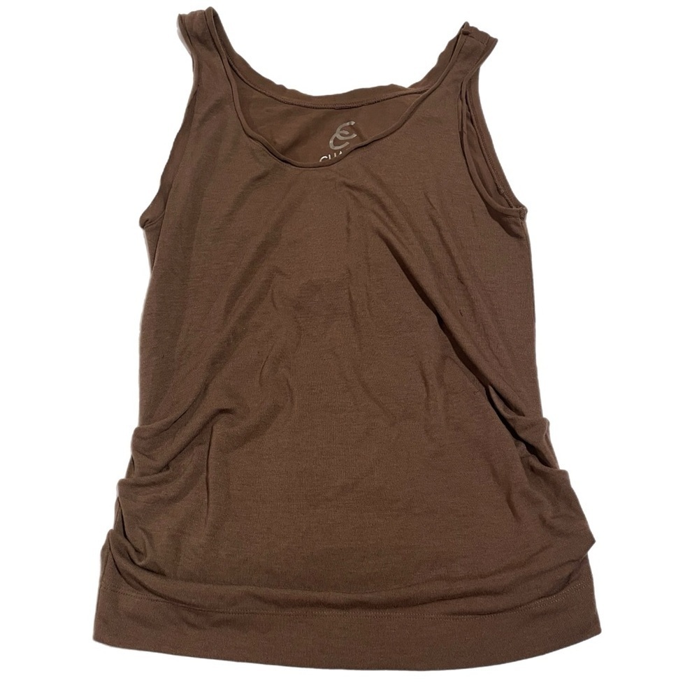 Chaser collection in brown featuring a banded bottom and ruching. Size M. NN